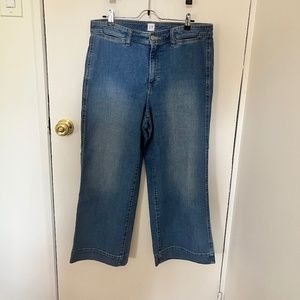 Gap High Rise Cropped Wide Leg Jeans 12